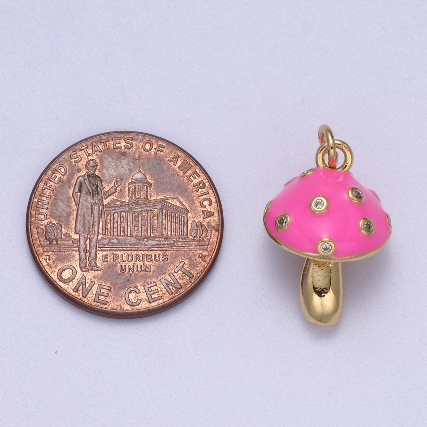 Dainty magic mushroom charms -shroomie pendants bracelet necklace -kawaii pink red white color n-341 / n-342 / n-343