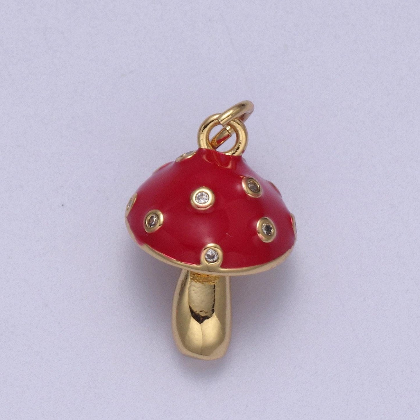 Dainty magic mushroom charms -shroomie pendants bracelet necklace -kawaii pink red white color n-341 / n-342 / n-343