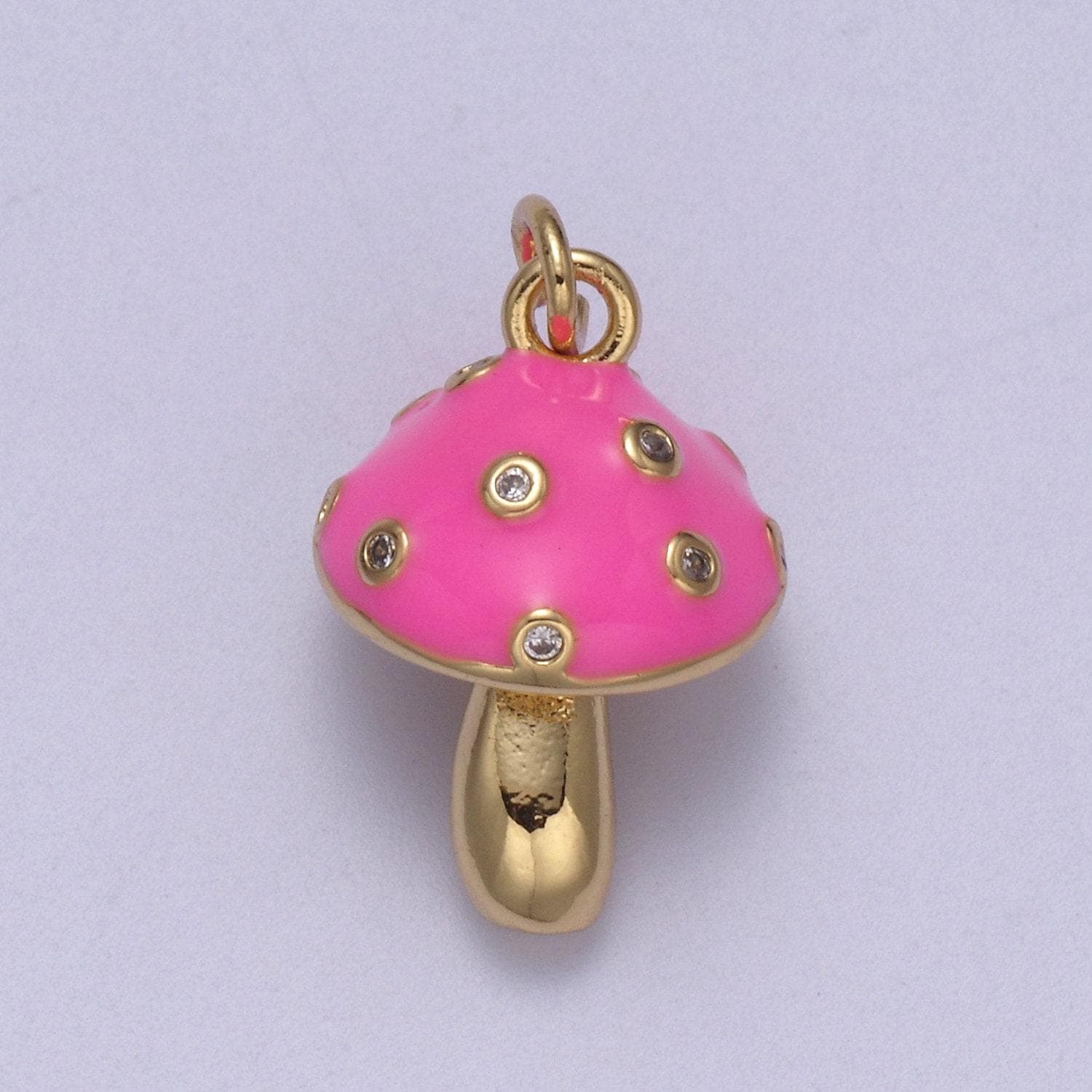 Dainty magic mushroom charms -shroomie pendants bracelet necklace -kawaii pink red white color n-341 / n-342 / n-343