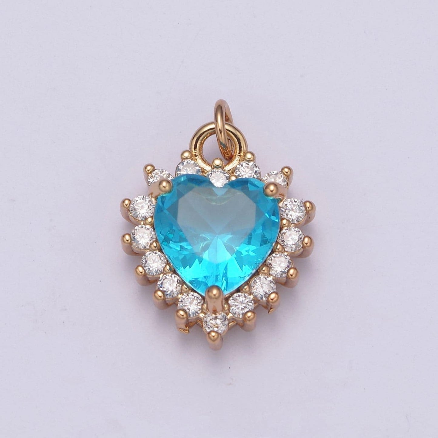 Dainty cz crystal heart shape charm pendant, cubic zirconia crystal heart shape jewelry pendant charm wholesale n-289 - n-294