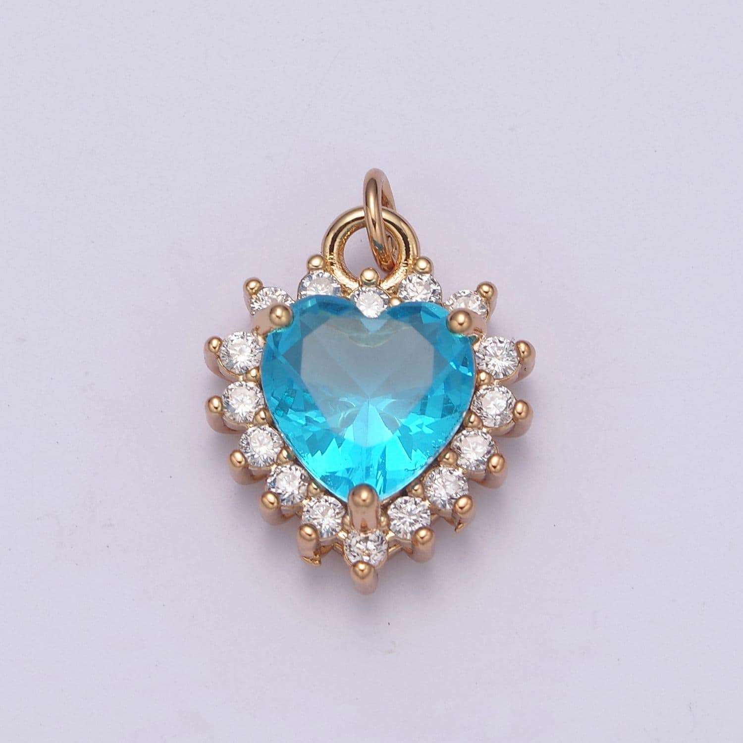 Dainty cz crystal heart shape charm pendant, cubic zirconia crystal heart shape jewelry pendant charm wholesale n-289 - n-294