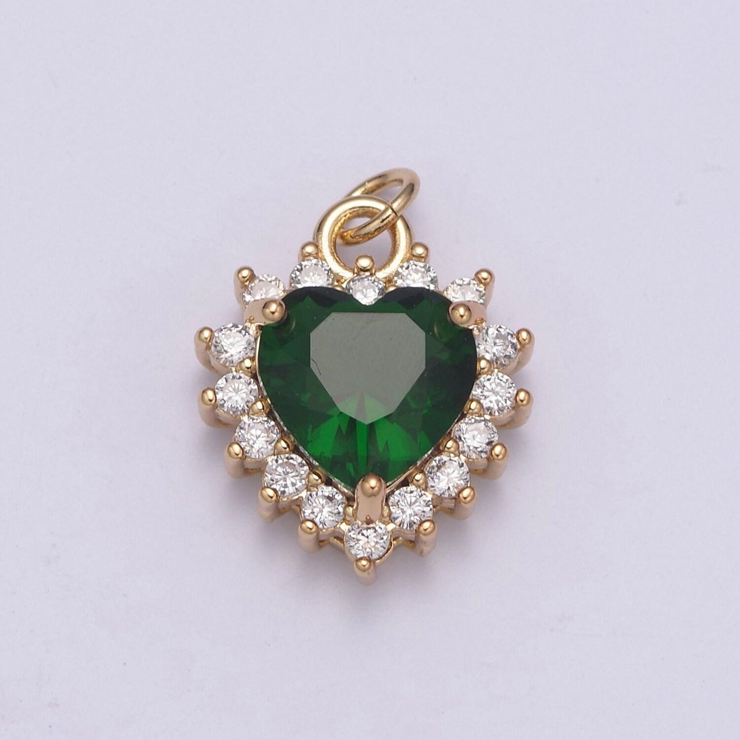 Dainty cz crystal heart shape charm pendant, cubic zirconia crystal heart shape jewelry pendant charm wholesale n-289 - n-294