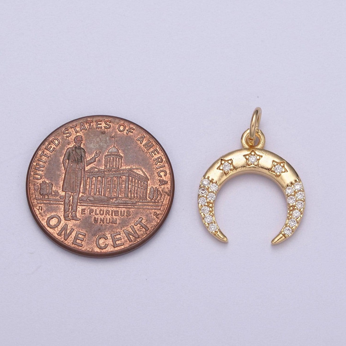 Dainty gold crescent moon charm upside down tusk moon jewelry add on charm for necklace bracelet earring n-287