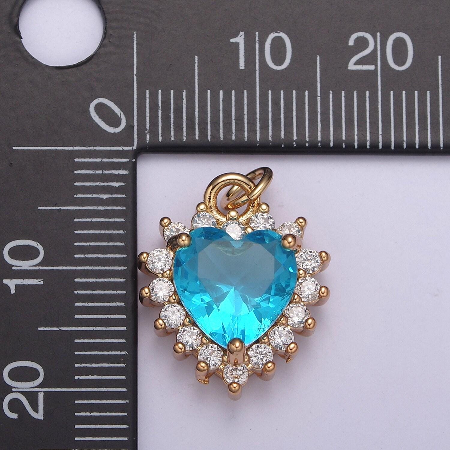 Dainty cz crystal heart shape charm pendant, cubic zirconia crystal heart shape jewelry pendant charm wholesale n-289 - n-294