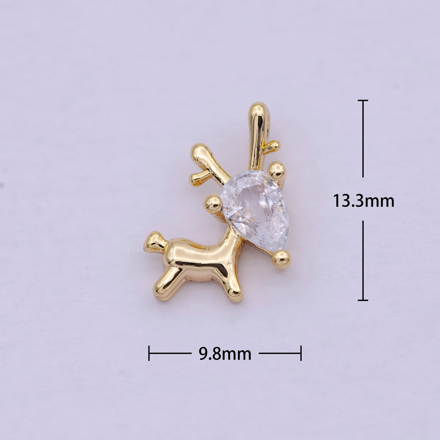 Dainty gold filled reindeer charm, christmas animal pendant, diy fashion jewelry necklace bracelet earring wholesale supply | n-283