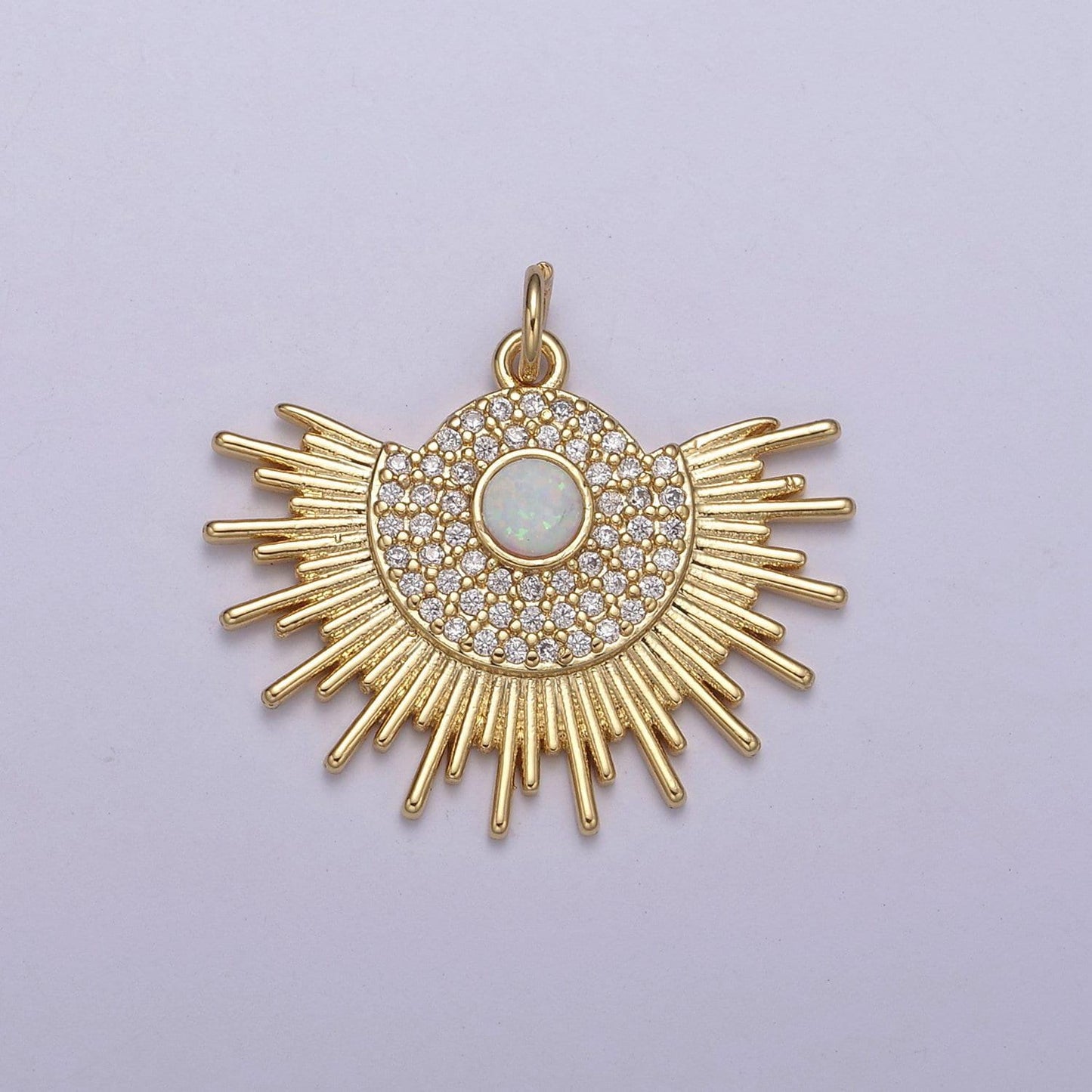 Opal gold sun charm, sunbeam charm sunshine, sunburst, sun pendant, bohemian jewelry inspired n-252 / n-253