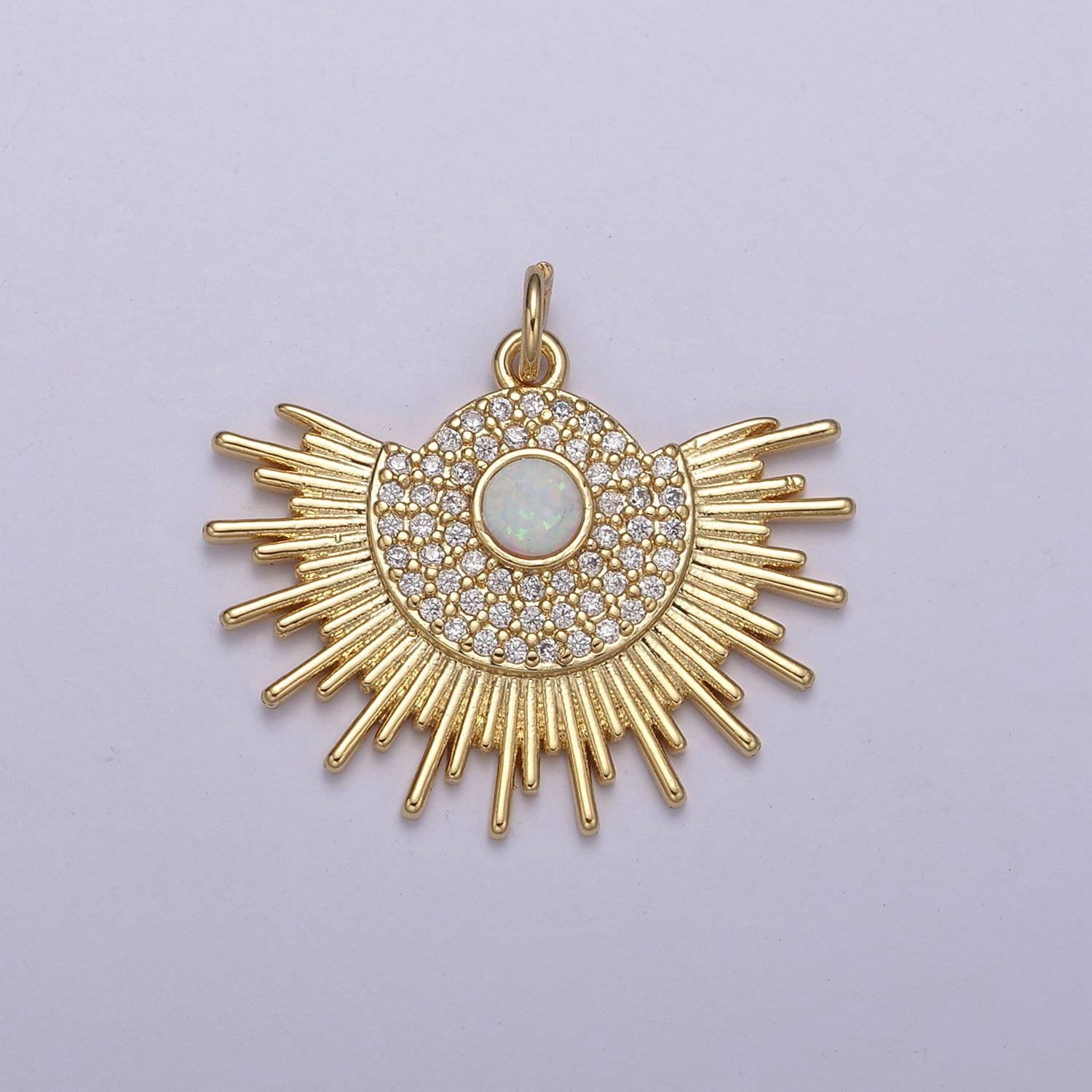 Opal gold sun charm, sunbeam charm sunshine, sunburst, sun pendant, bohemian jewelry inspired n-252 / n-253