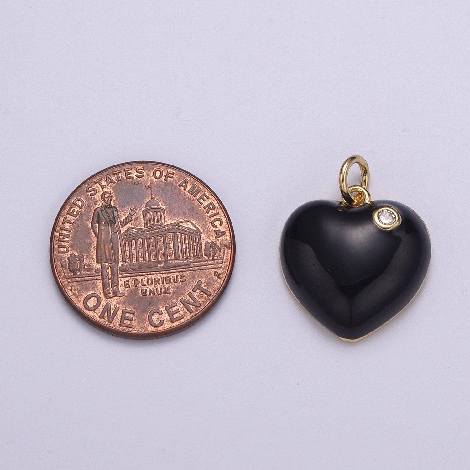 Enamel heart red green pink black solitaire cz, enamel heart charm pendant for necklace bracelet earring charm jewelry making supply n-222
