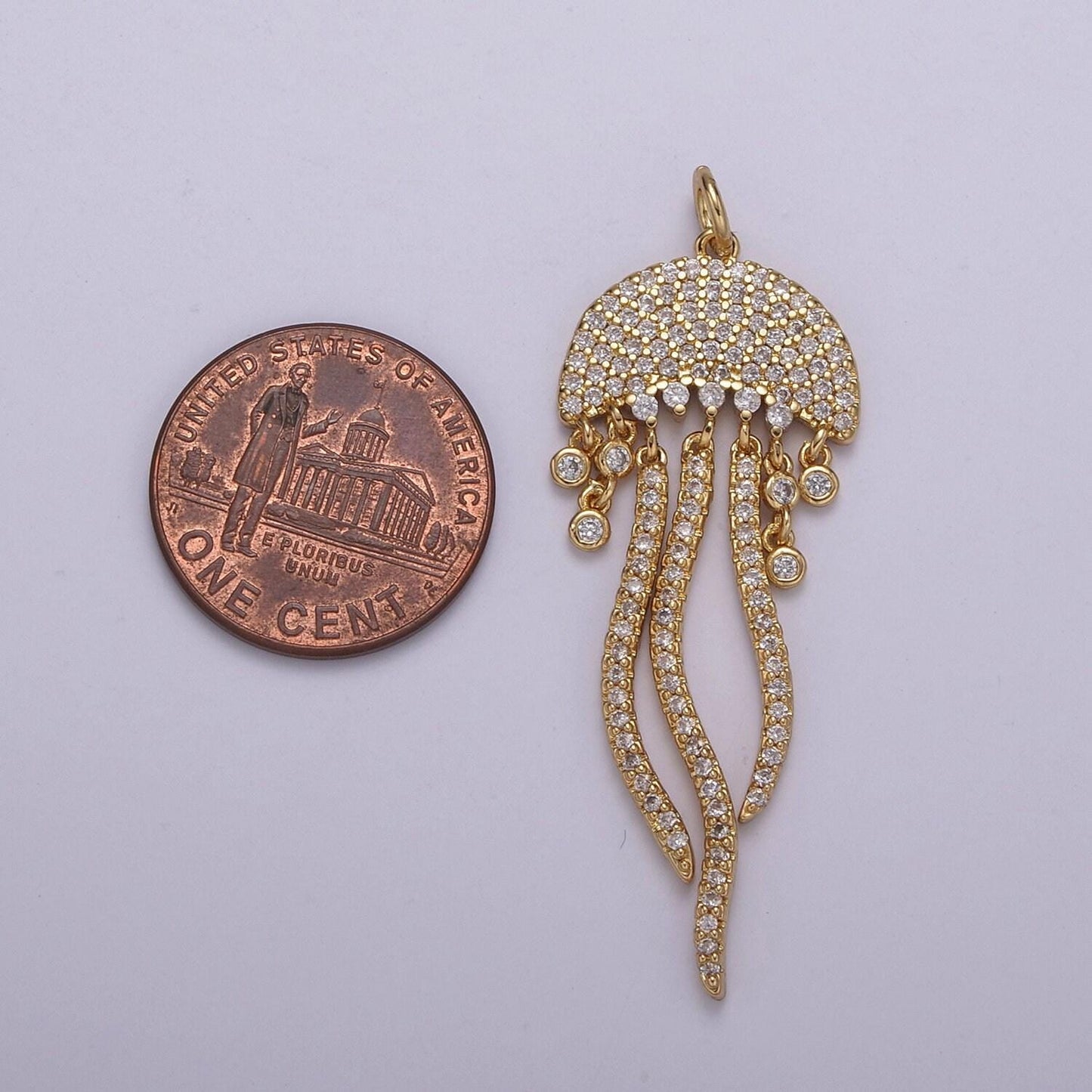 Tiny gold silver jellyfish charm dainty pendant cz gold charm animal charm under the sea inspired n220-221