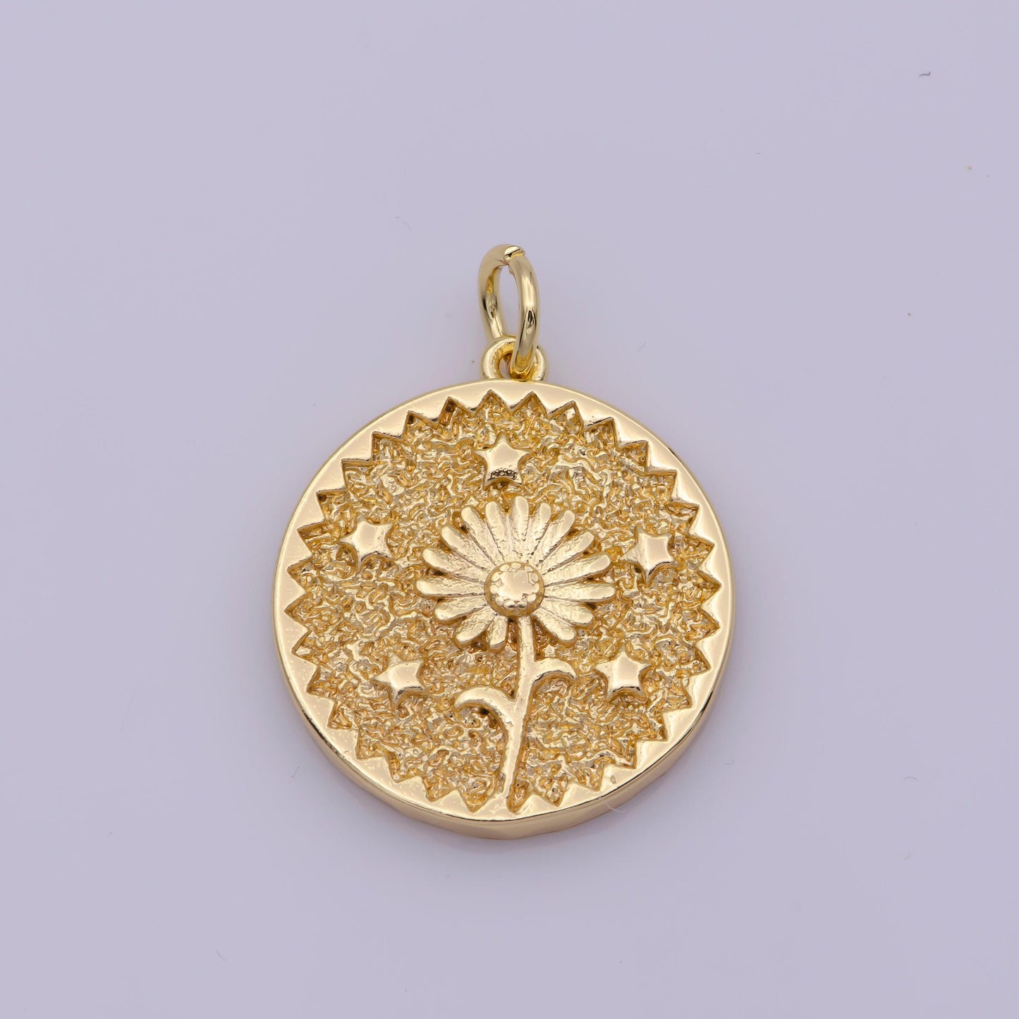 New floral collection gold holly flower, cherry blossom, lotus charm 18k gold filled medallion for necklace bracelet supply