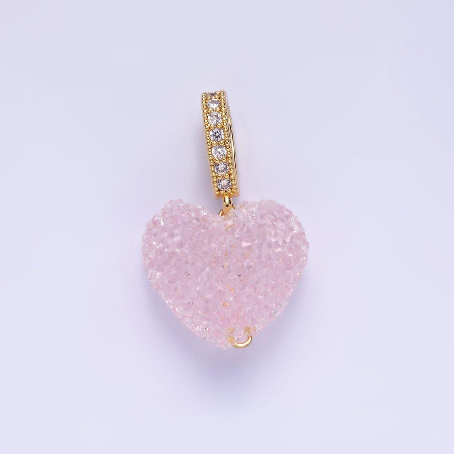Dainty pink green purple candy gummy hearts charm puffy heart colorful pendant with cz bail for necklace bracelet component n1977