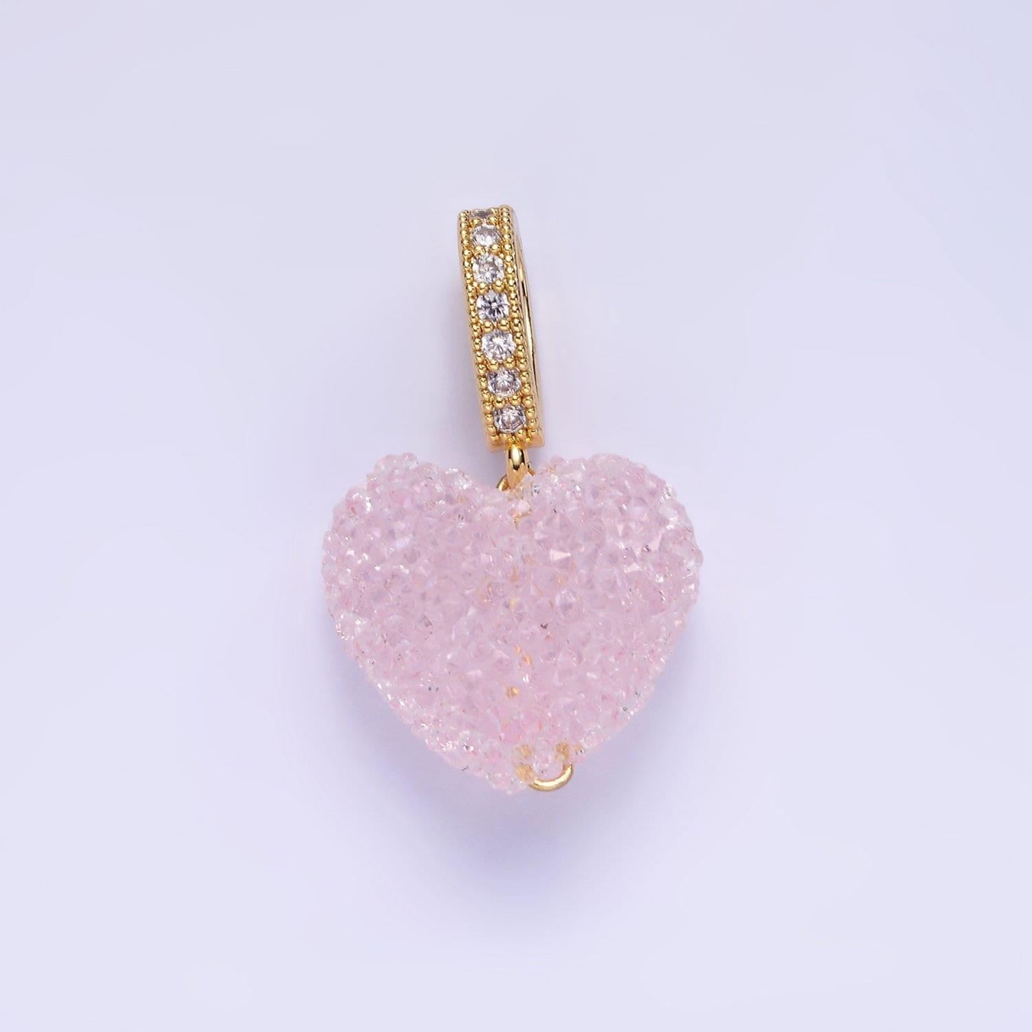 Dainty pink green purple candy gummy hearts charm puffy heart colorful pendant with cz bail for necklace bracelet component n1977