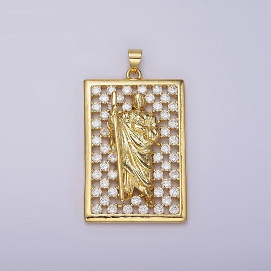 Gold st jude medallion saint jude necklace pendant patron saint jude charm st jude thaddeus catholic jewelry supply n-1948