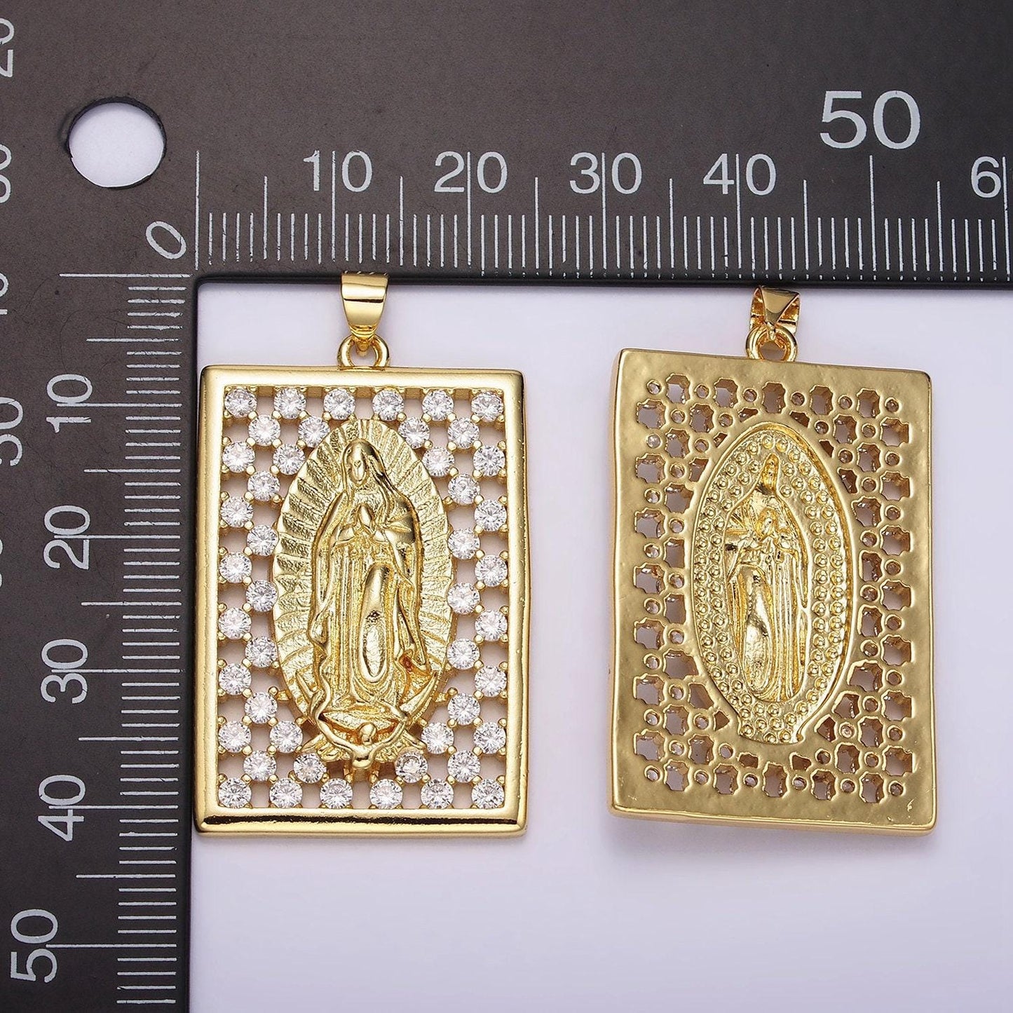 Gold virgin mary medallion lady guadalupe necklace pendant mother mary charm religious catholic jewelry supply n-1944