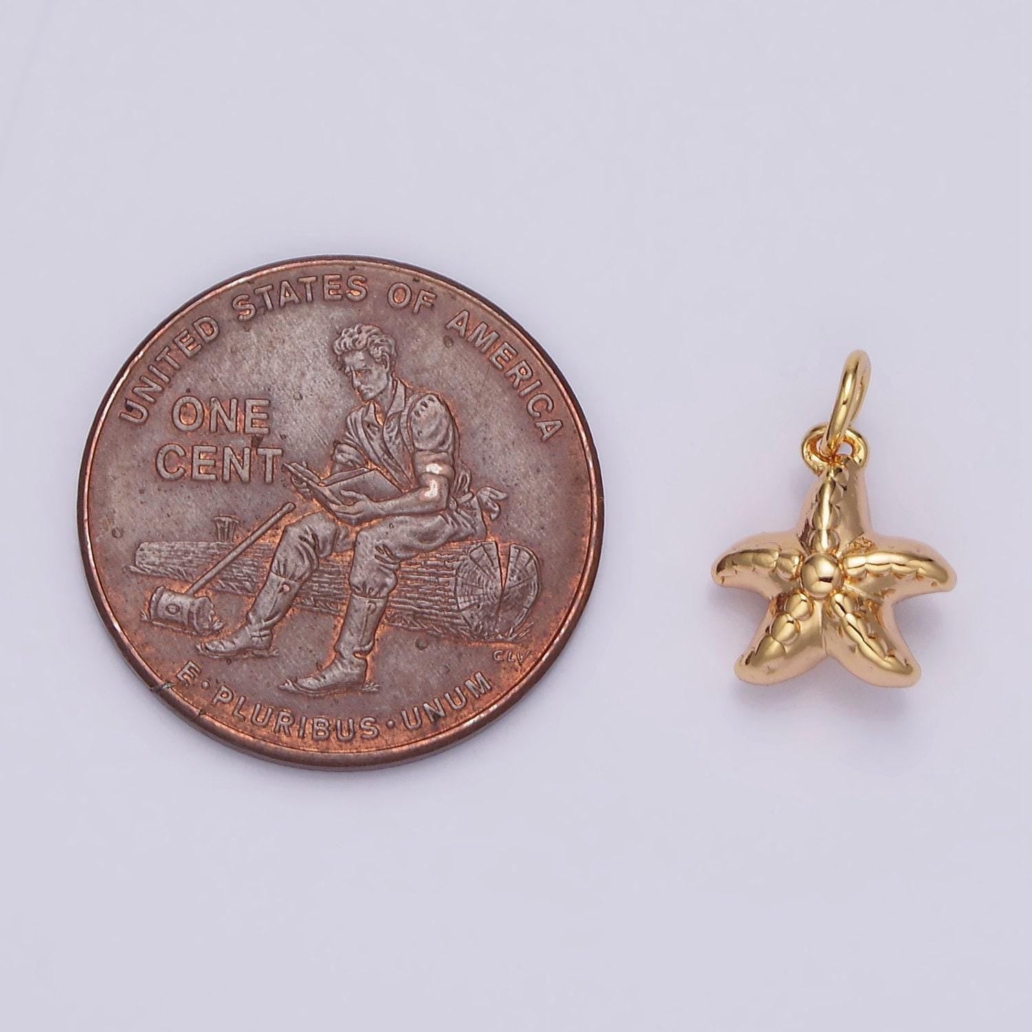 16k gold filled 9mm mini starfish ocean animal add-on charm | n1769