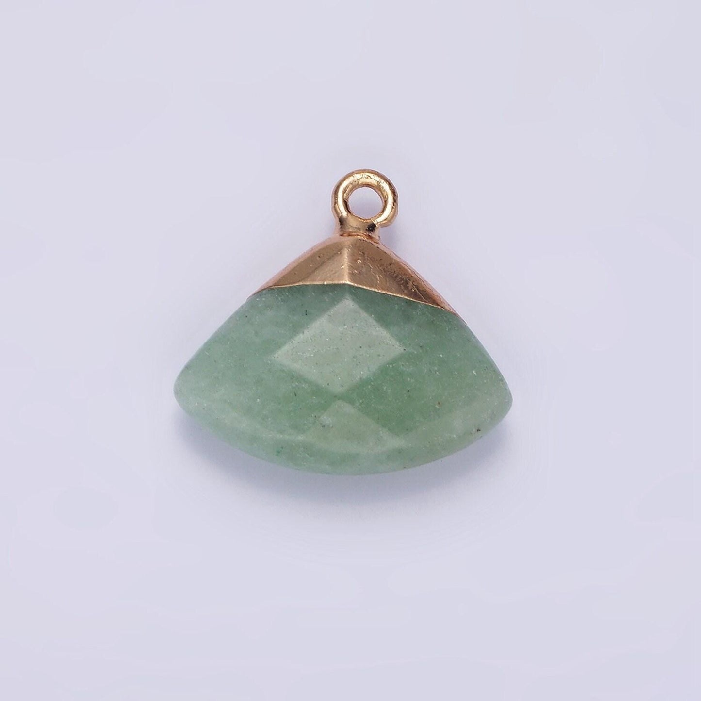 14k gold filled amethyst, aventurine, rose quartz, clear quartz, amazonite triangle fan molten charm | n1737 - n1741