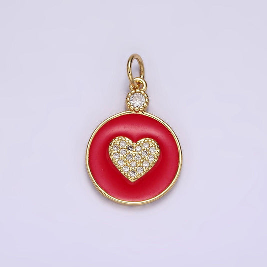 Dainty red enamel charms cubic zirconia heart charm jewelry for necklace bracelet earring necklace making n1733