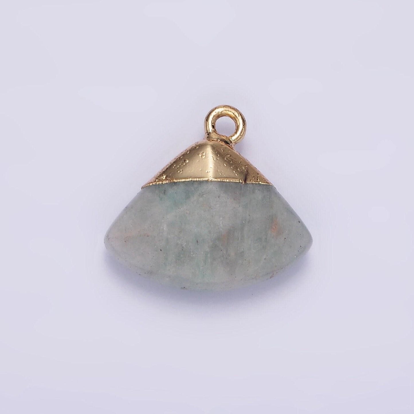 14k gold filled amethyst, aventurine, rose quartz, clear quartz, amazonite triangle fan molten charm | n1737 - n1741