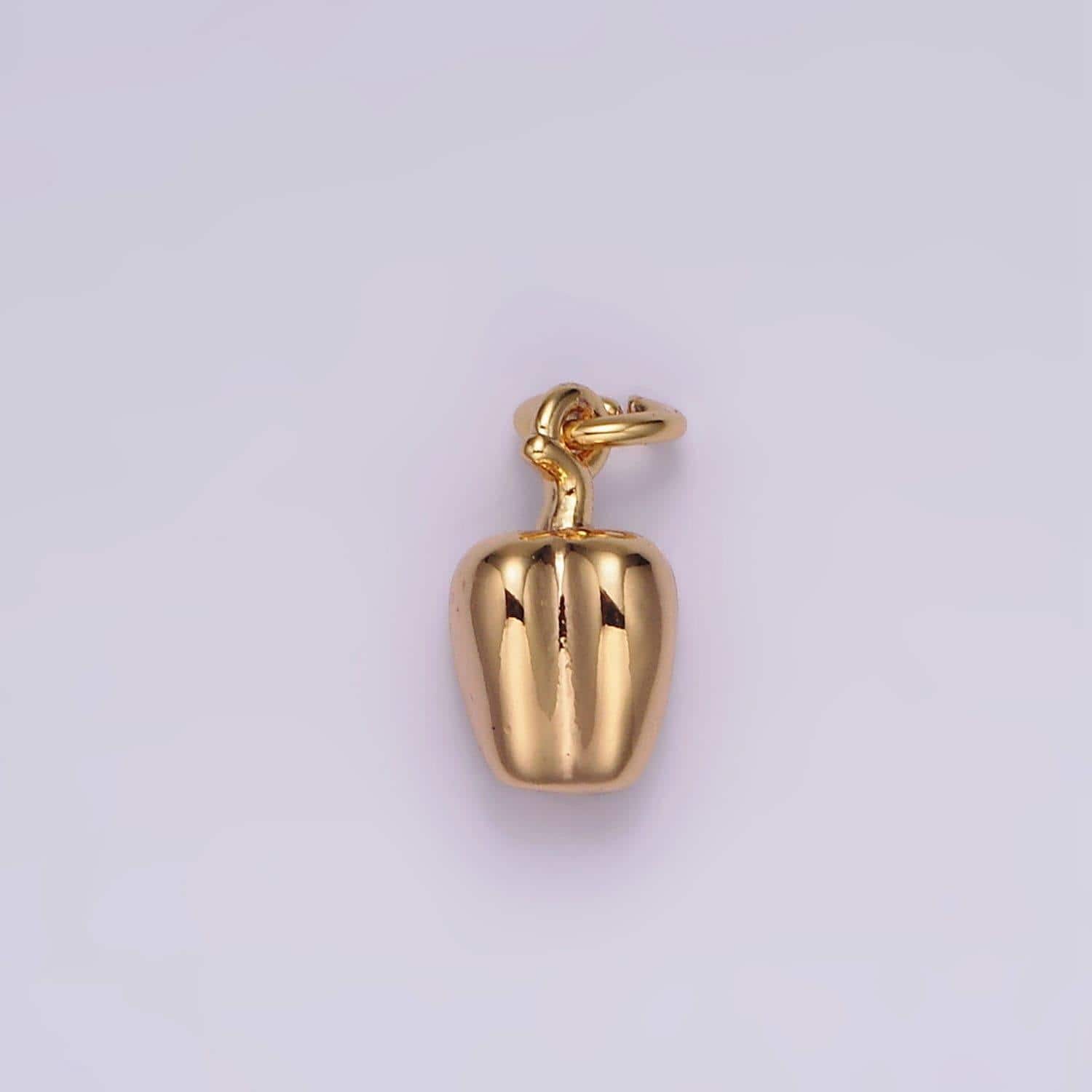 18k gold filled 9.5mm bell pepper fruit puffed add-on charm | n1685