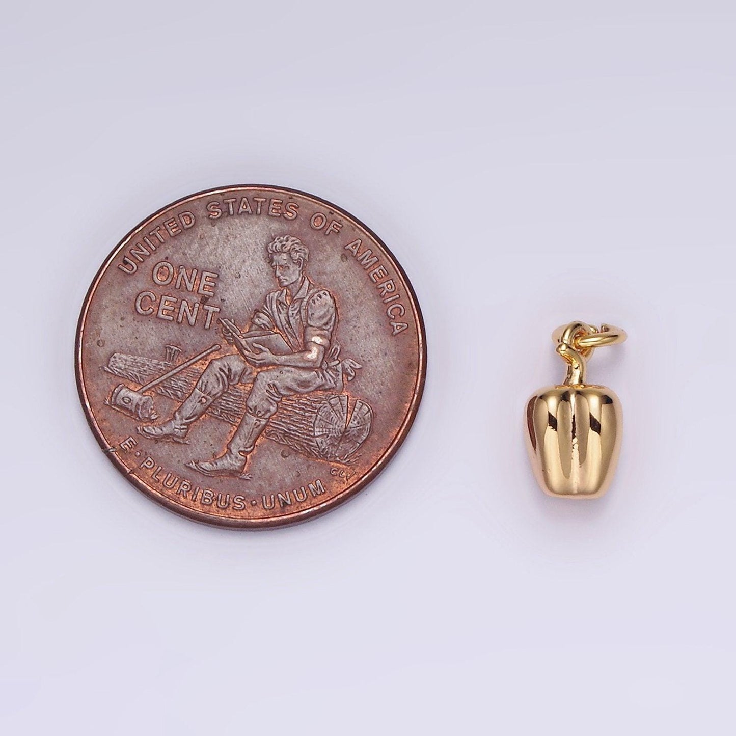 18k gold filled 9.5mm bell pepper fruit puffed add-on charm | n1685