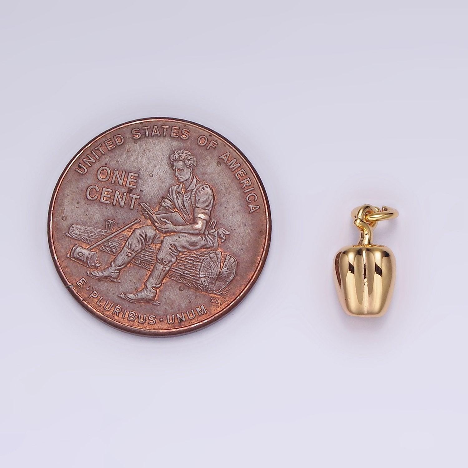 18k gold filled 9.5mm bell pepper fruit puffed add-on charm | n1685