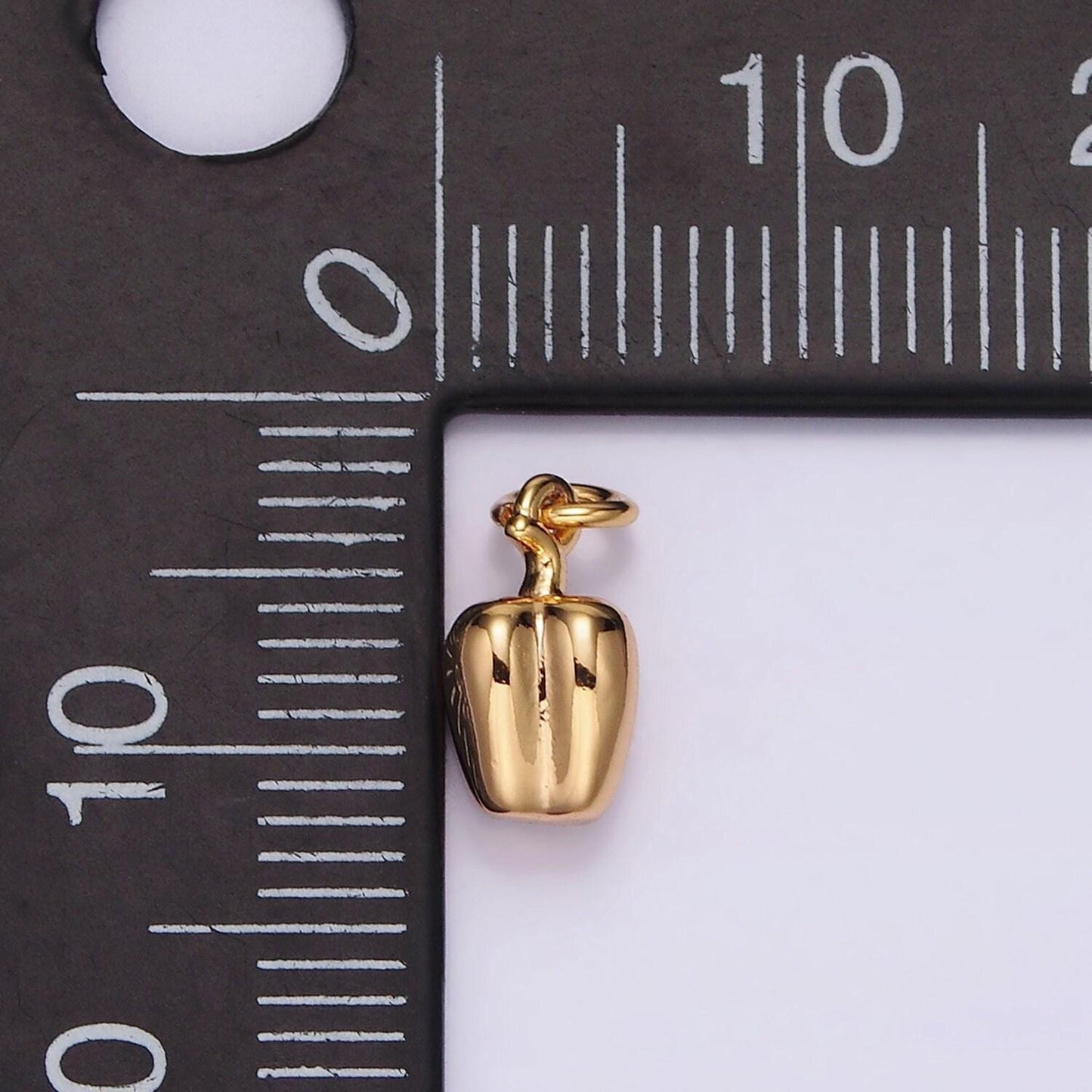 18k gold filled 9.5mm bell pepper fruit puffed add-on charm | n1685