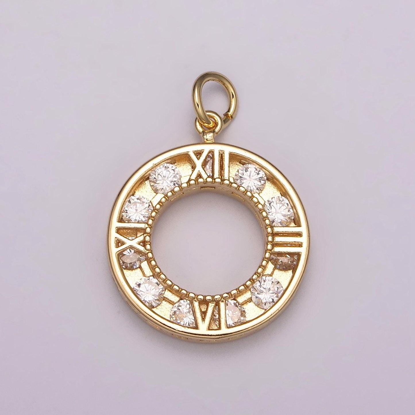 Mini gold filled clock charm watch pendant cz clock charm for necklace bracelet earring supply