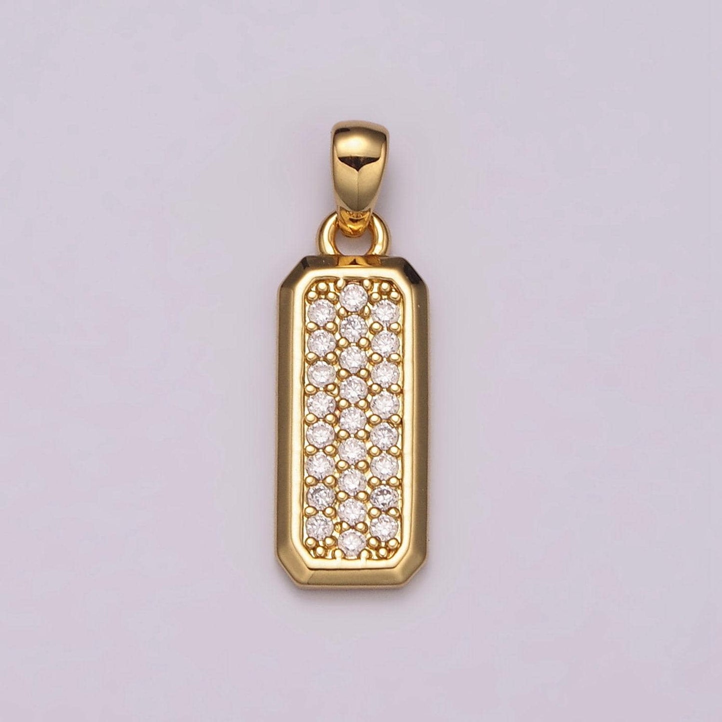 Dainty cz bar pendant 24k gold filled bar pendant, silver bar micro pave dangle pendants