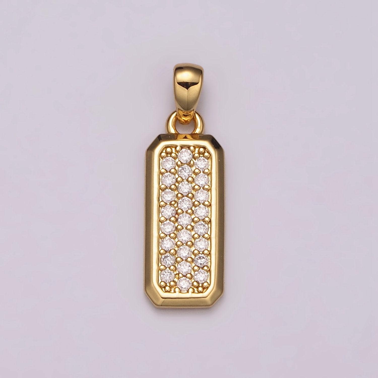 Dainty cz bar pendant 24k gold filled bar pendant, silver bar micro pave dangle pendants