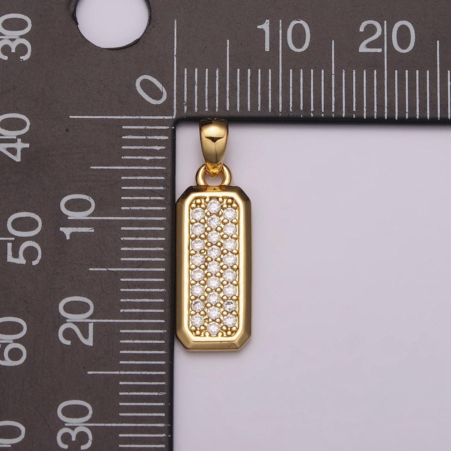 Dainty cz bar pendant 24k gold filled bar pendant, silver bar micro pave dangle pendants