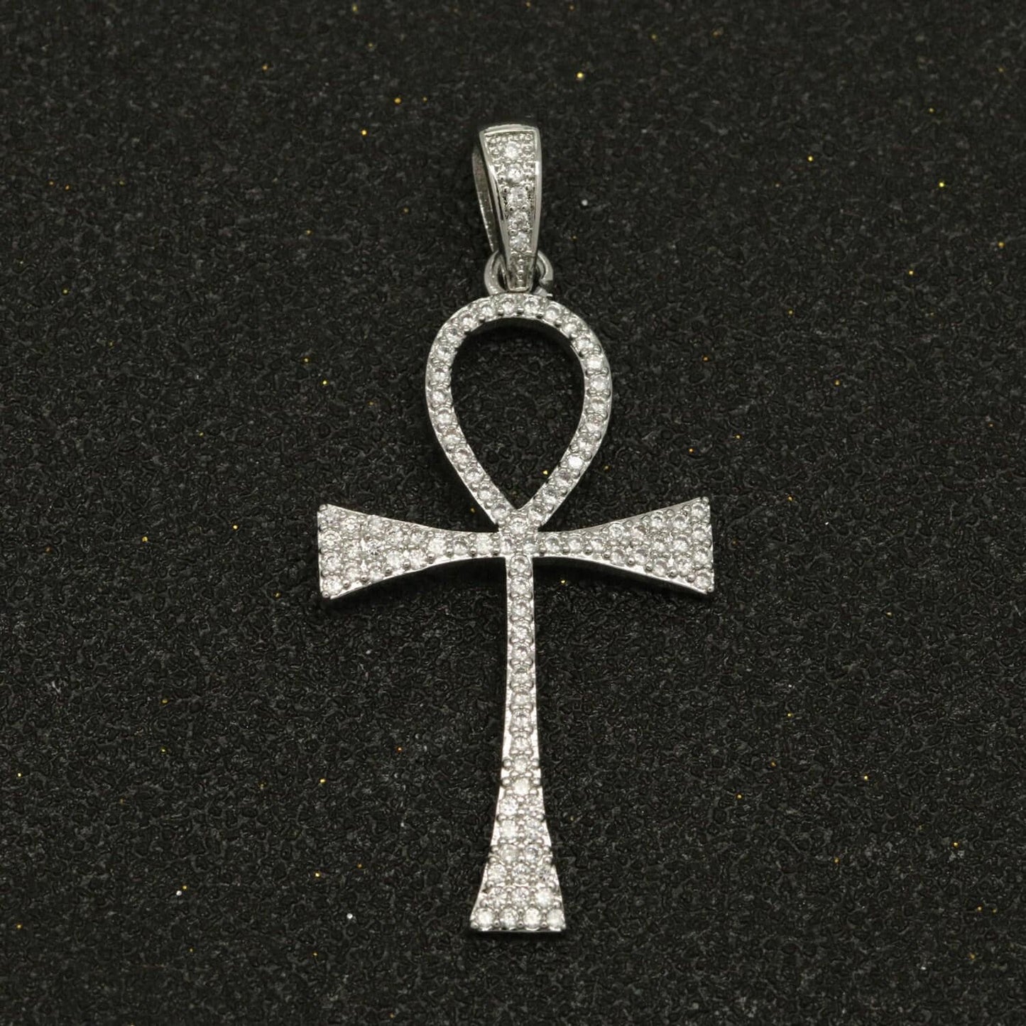 Cz gold filled ankh, symbol of life, white goldfiled egyptian pantheon, crux ansata, eternal life cross necklace pendant charm n-1442,n-1443