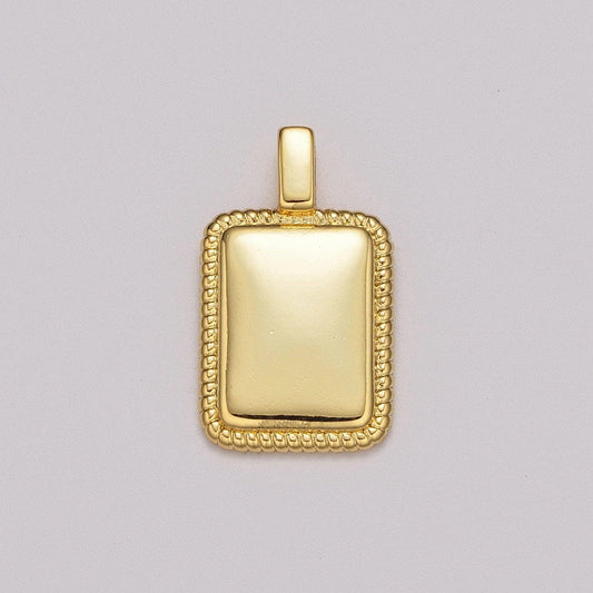 24k gold filled classic rectangle pendant charm for necklace minimalist jewelry