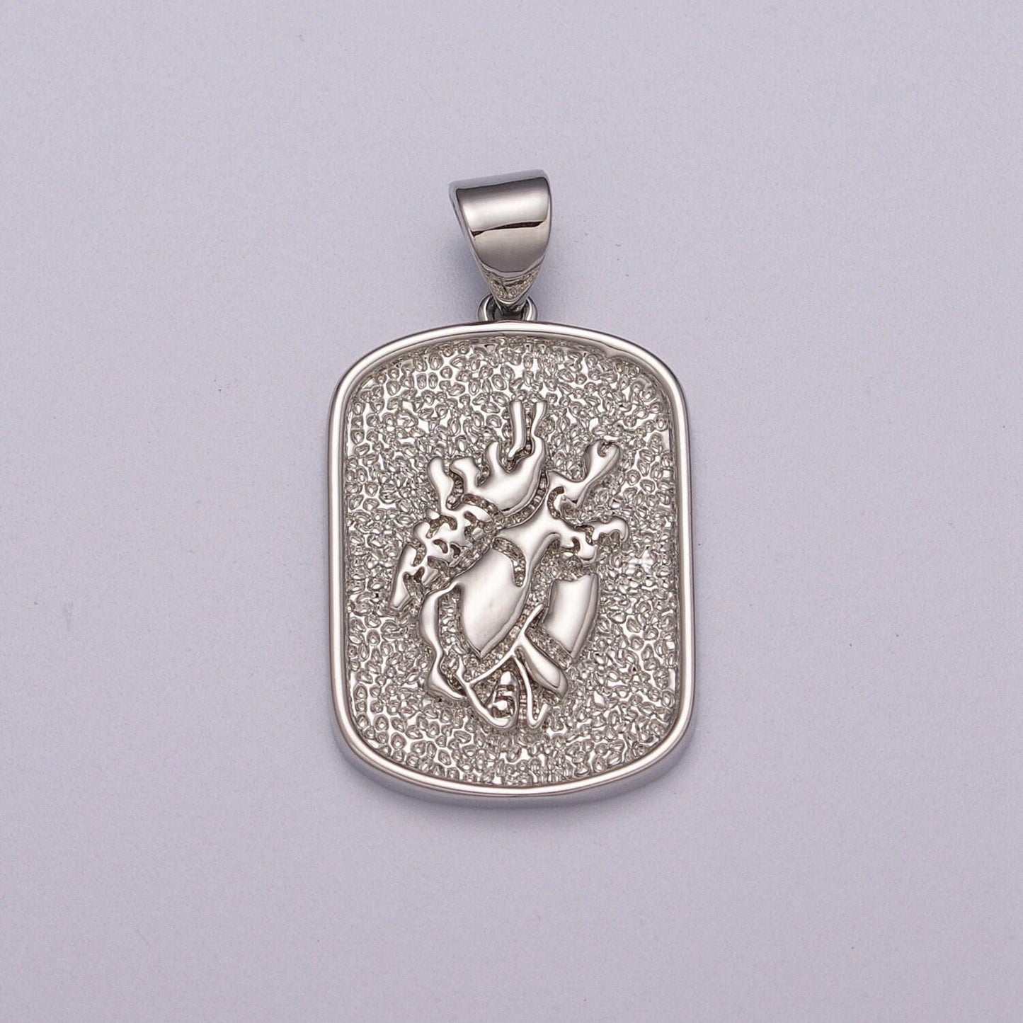 Gold heart anatomy charm heartbead pendant bio science charm white gold tag heart plate charm n-1439, n-1440