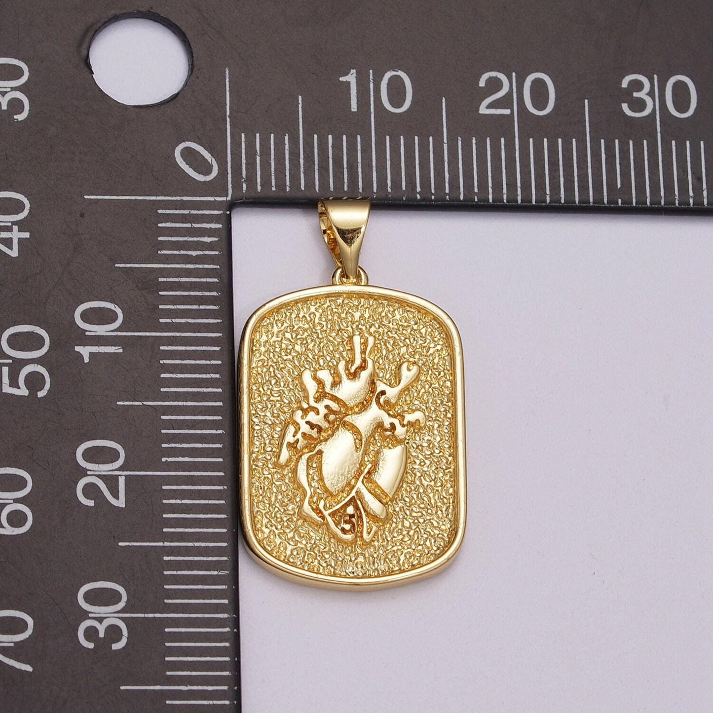 Gold heart anatomy charm heartbead pendant bio science charm white gold tag heart plate charm n-1439, n-1440