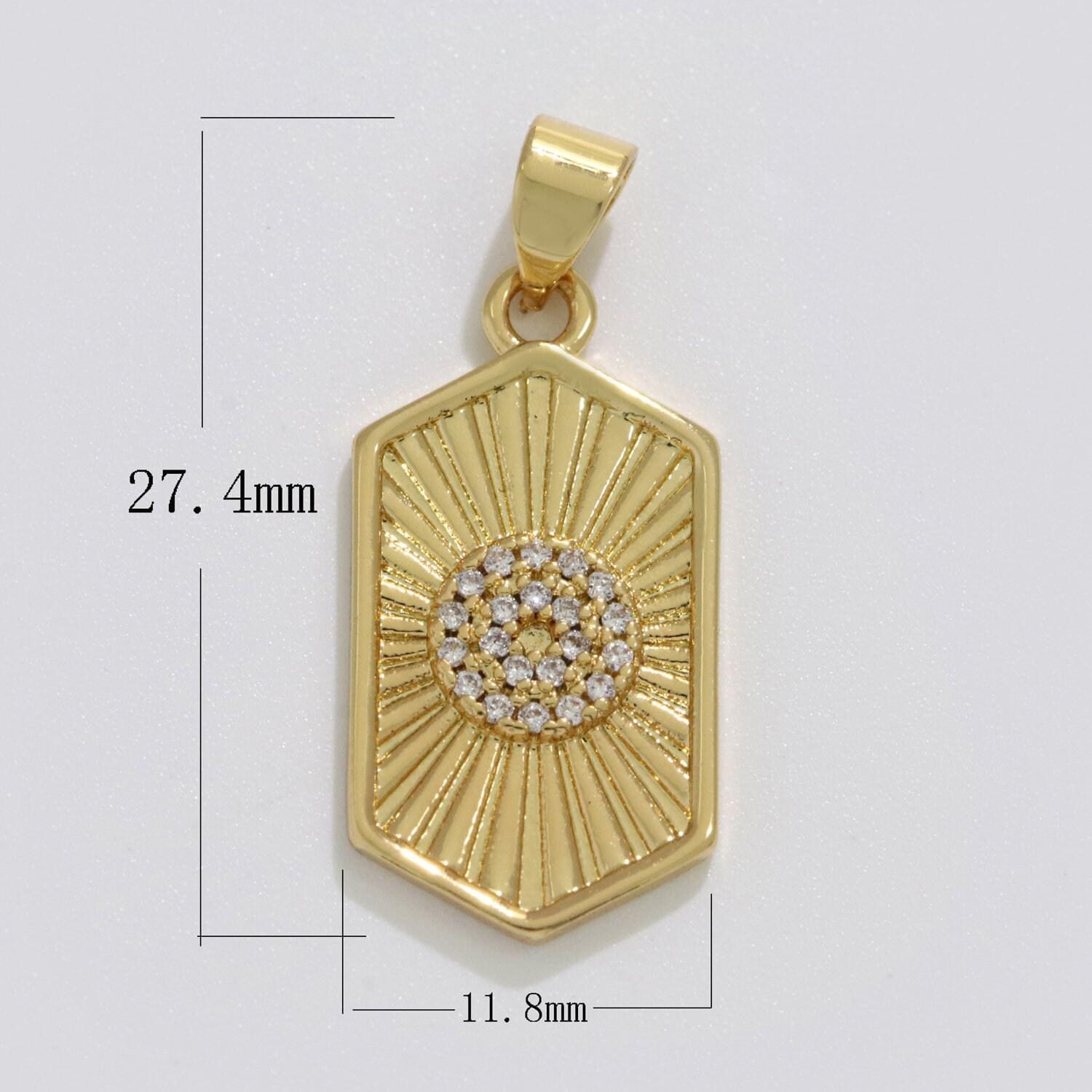 1pc sun reflect gold pendant charm, ray of light pendant charm, sunburst pendant necklace wristlet jewelry, n-1413