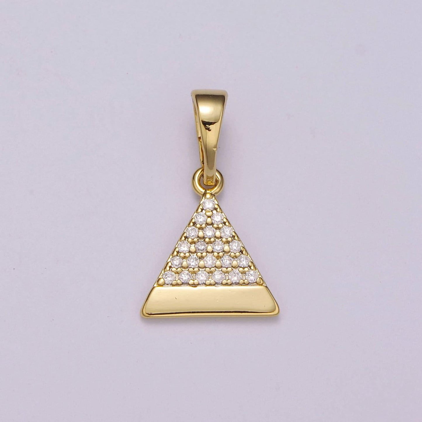 14k gold filled pyramid pendant dainty triangle charm for necklace bracelet earring, n-1410