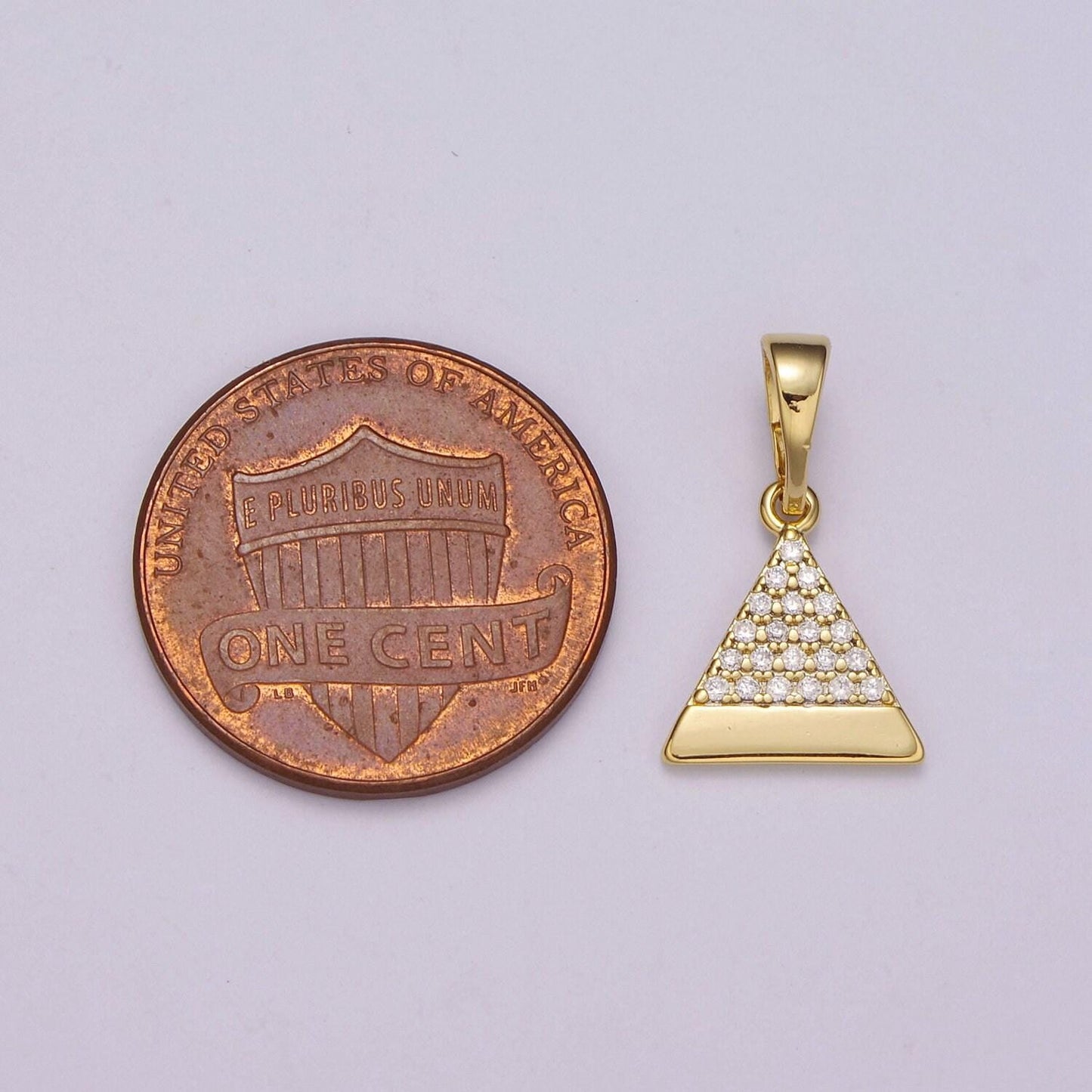 14k gold filled pyramid pendant dainty triangle charm for necklace bracelet earring, n-1410