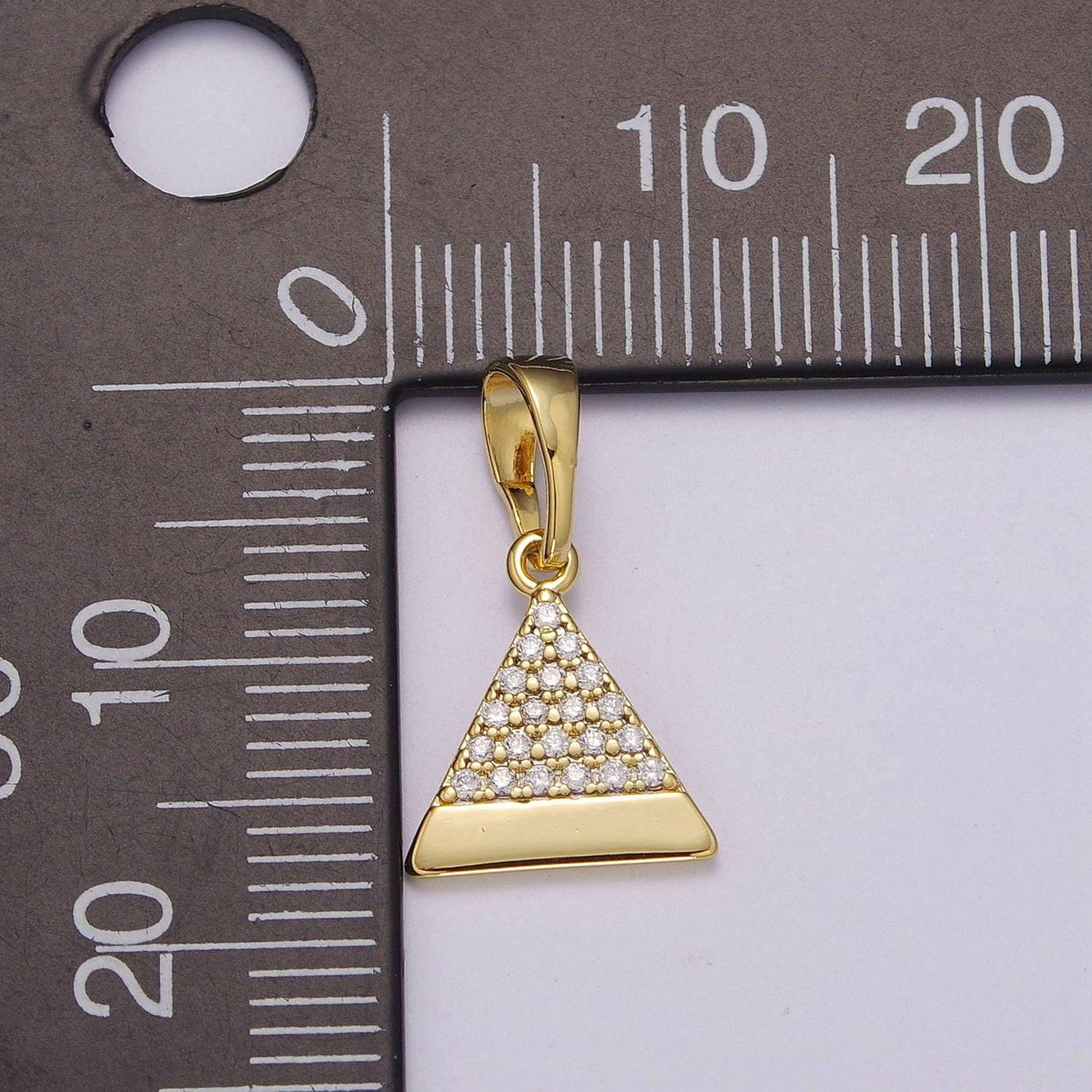 14k gold filled pyramid pendant dainty triangle charm for necklace bracelet earring, n-1410