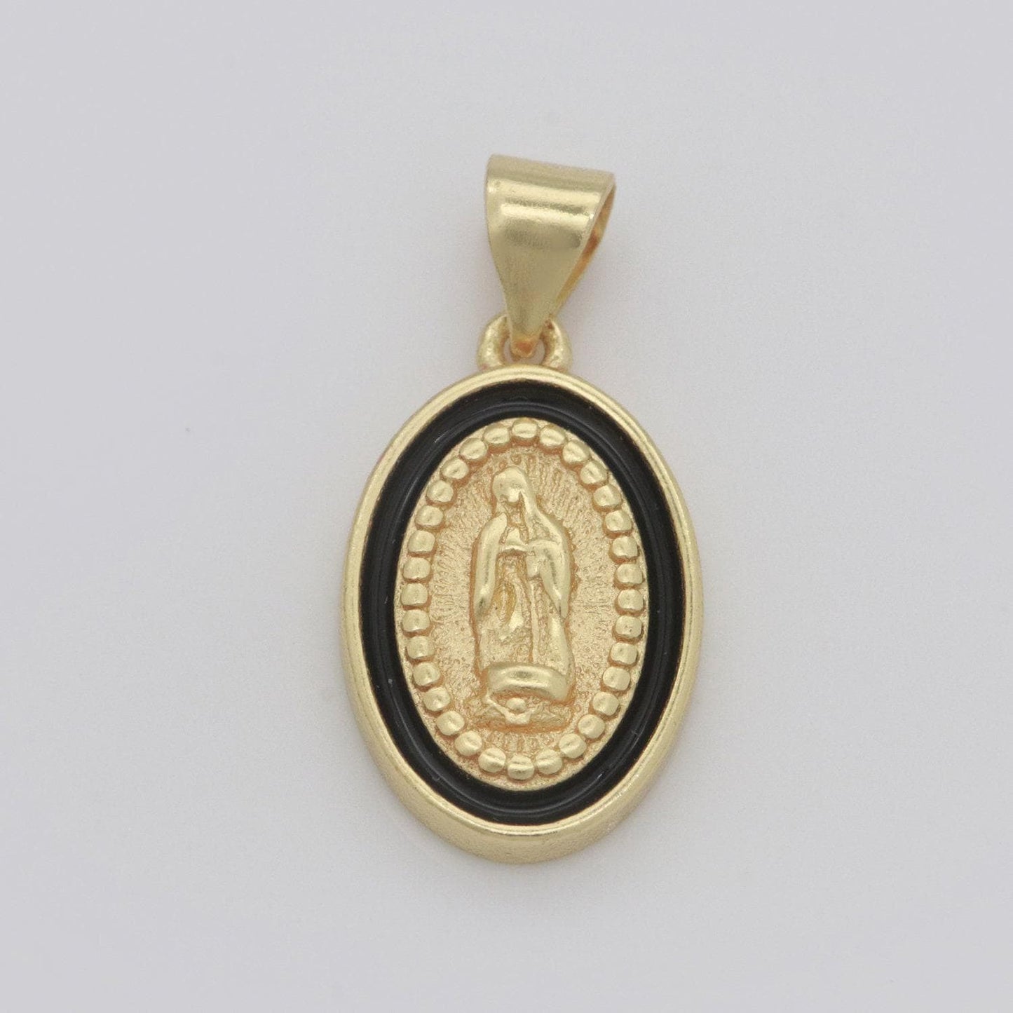 Virgin of guadalupe charm gold medallion charm, gold filled virgin mary religious medal pendant religious coin catholic enamel jewelry