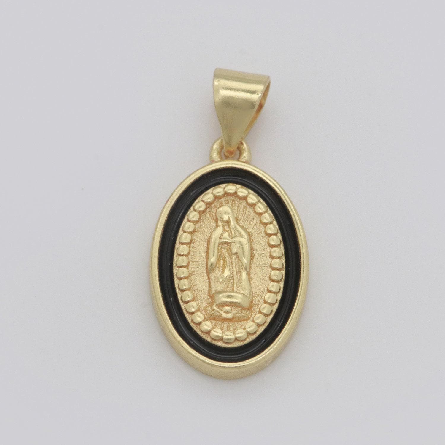 Virgin of guadalupe charm gold medallion charm, gold filled virgin mary religious medal pendant religious coin catholic enamel jewelry