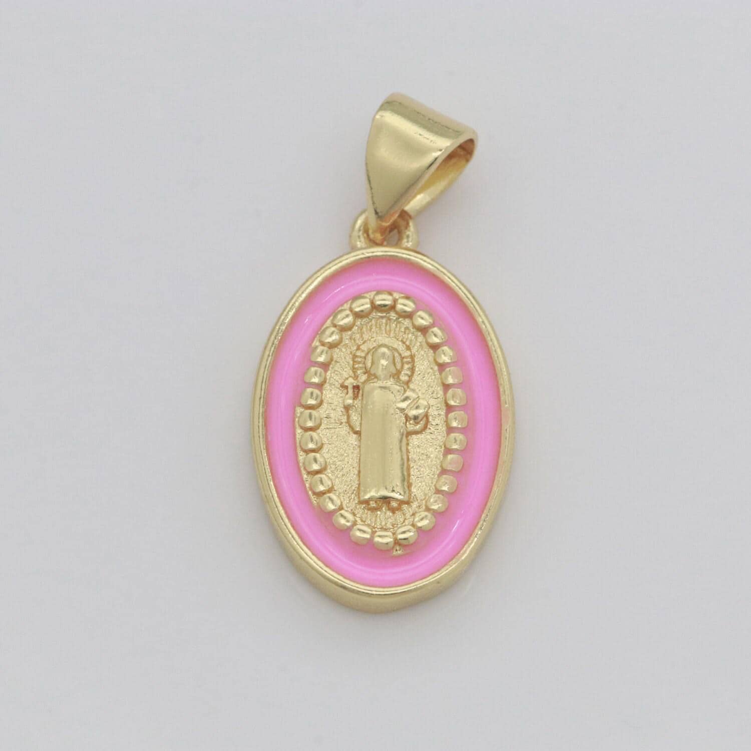 Saint jude charm gold medallion charm, gold filled st jude religious medal patron saint pendant religious coin catholic enamel jewelry