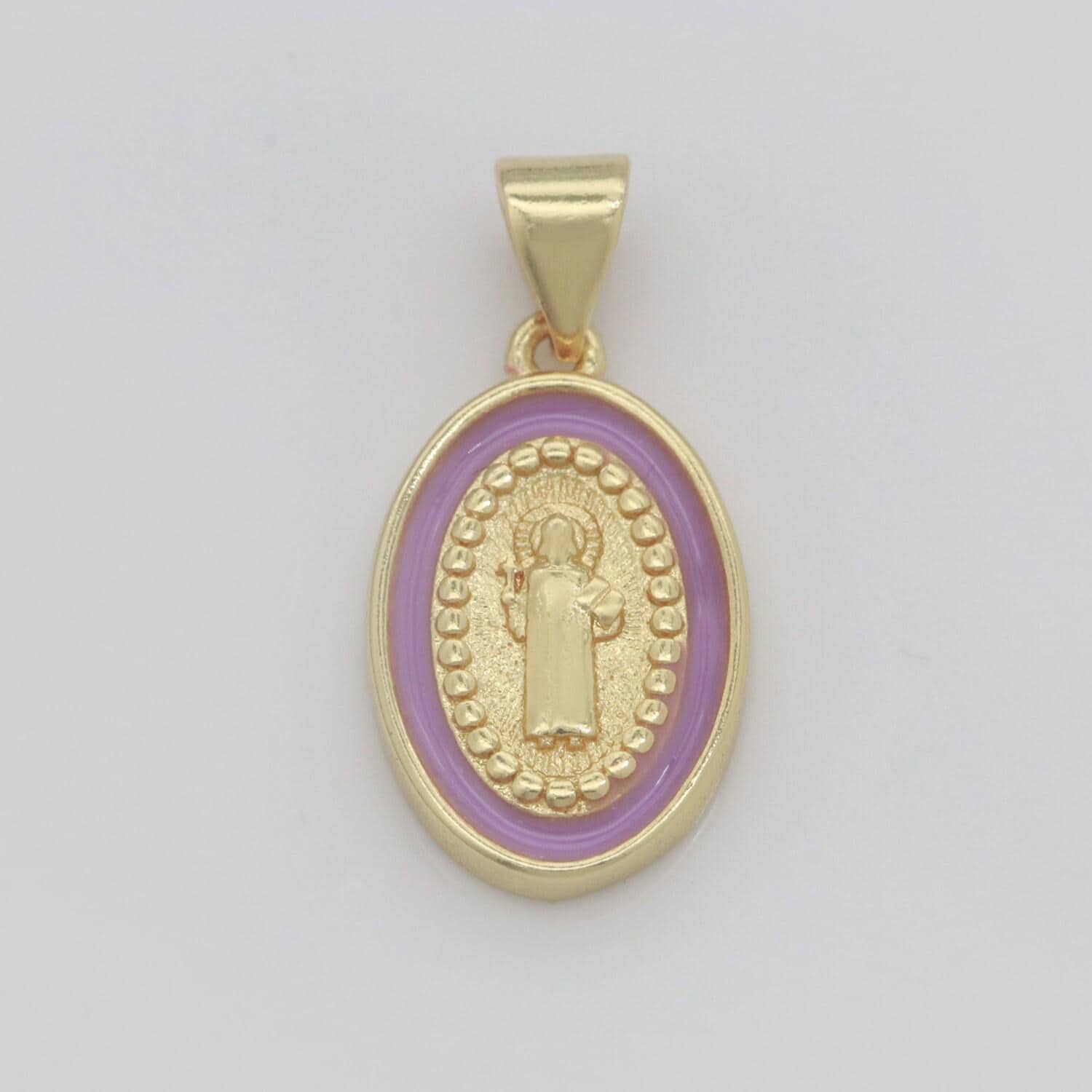 Saint jude charm gold medallion charm, gold filled st jude religious medal patron saint pendant religious coin catholic enamel jewelry