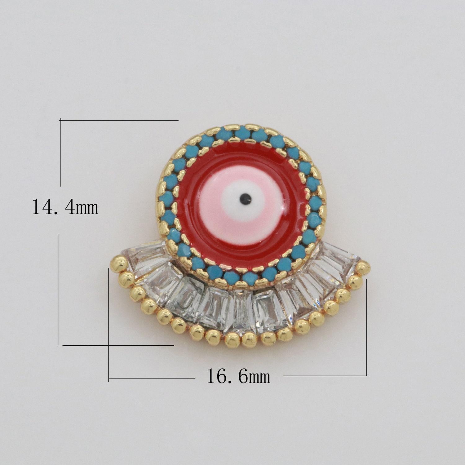 Evil eye charm cz gold beads evil eye beads spacer micro pave beads charm for bracelet necklace supply enamel evil eye spacer