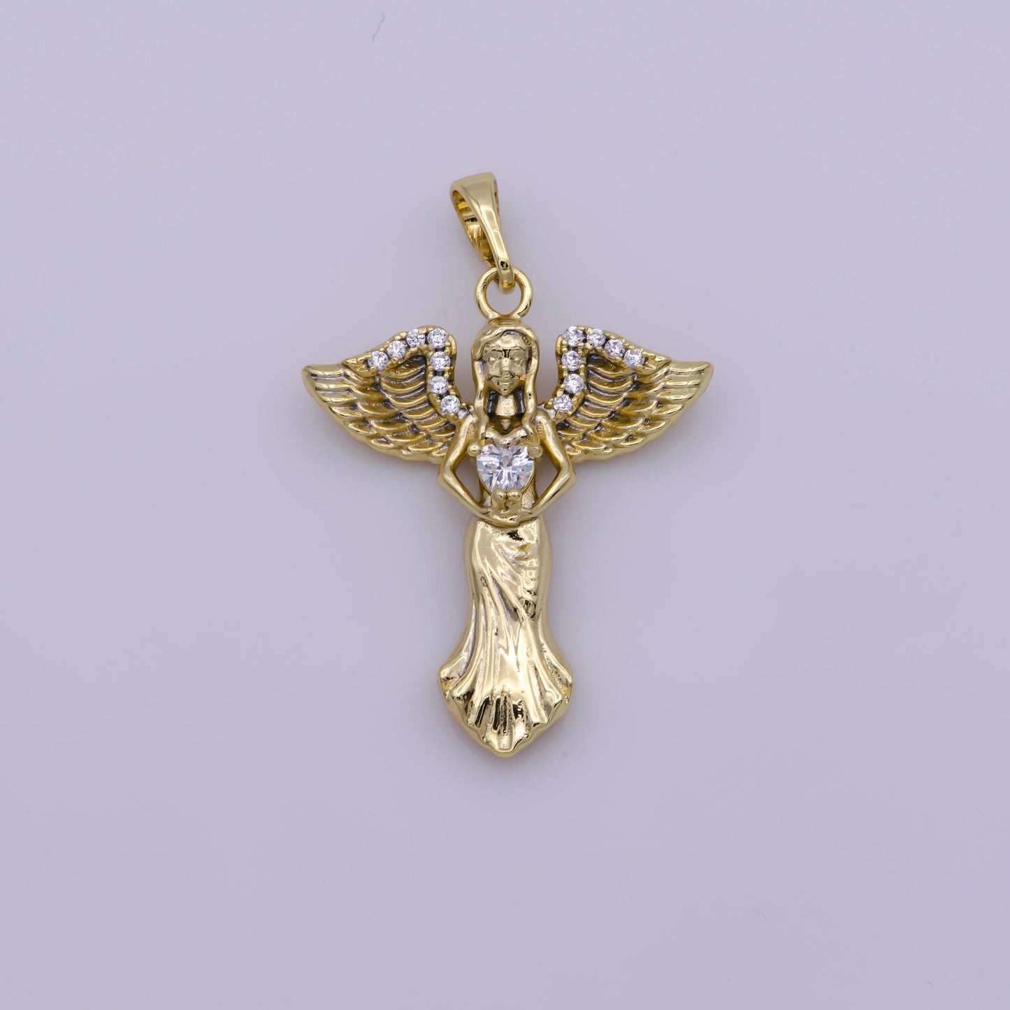 14k gold filled guardian angel charm pendant for necklace earring bracelet component
