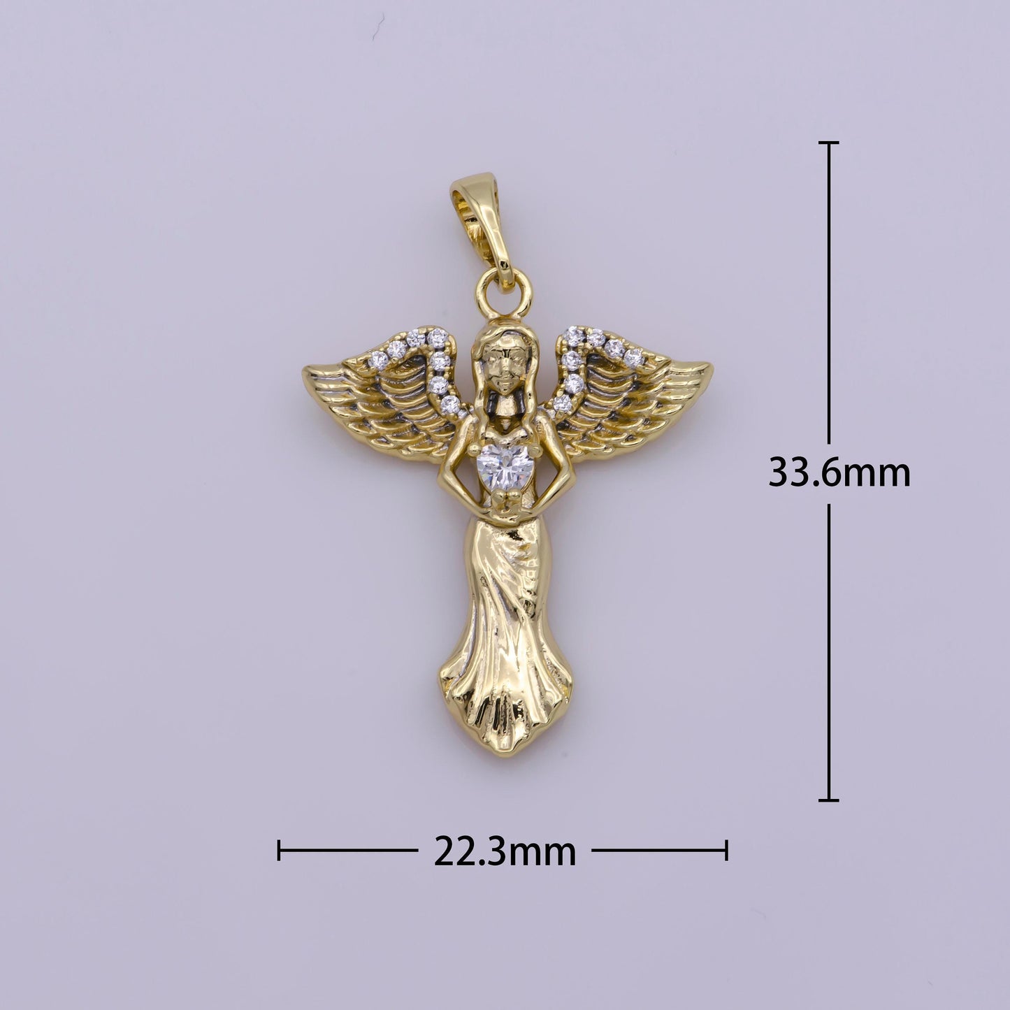 14k gold filled guardian angel charm pendant for necklace earring bracelet component