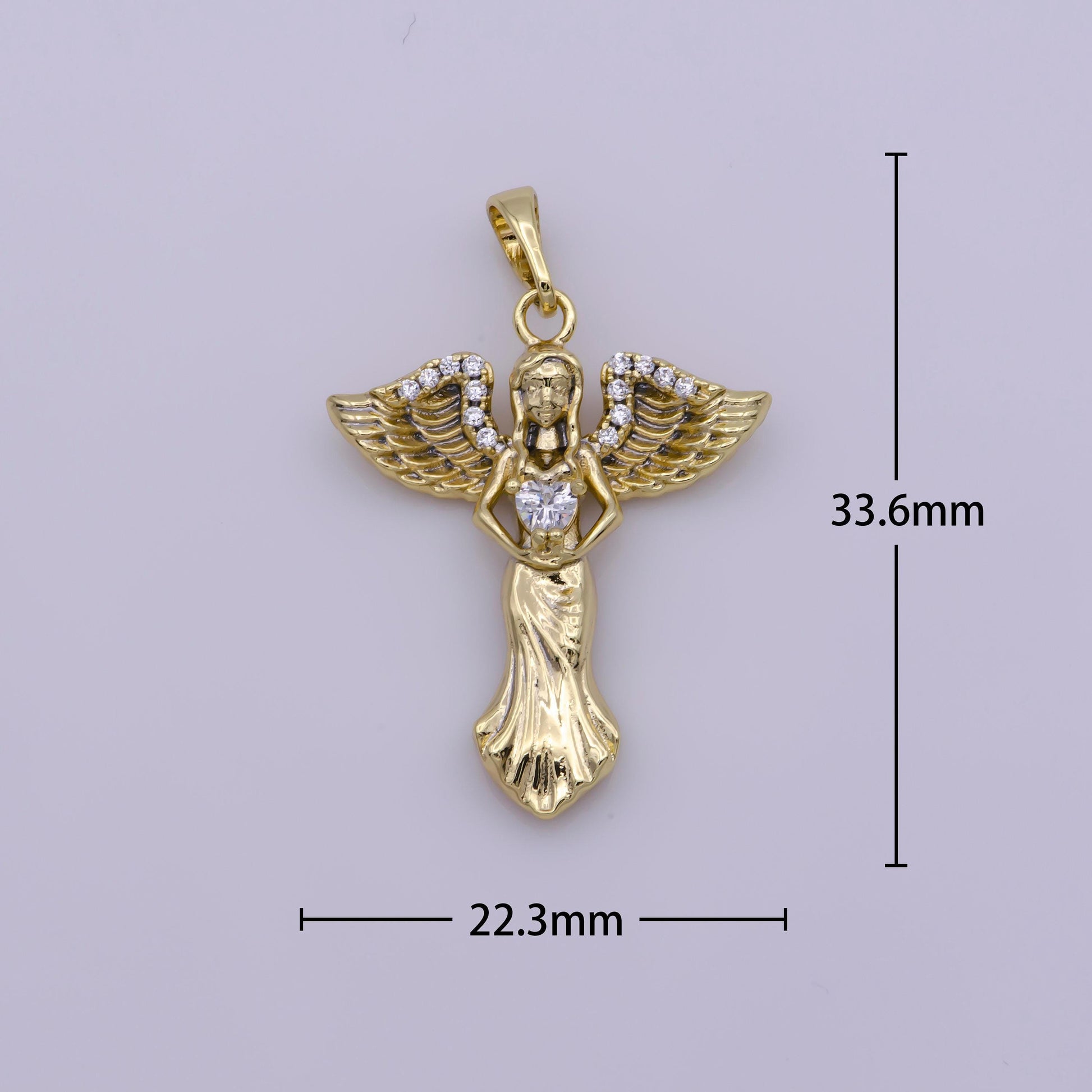 14k gold filled guardian angel charm pendant for necklace earring bracelet component
