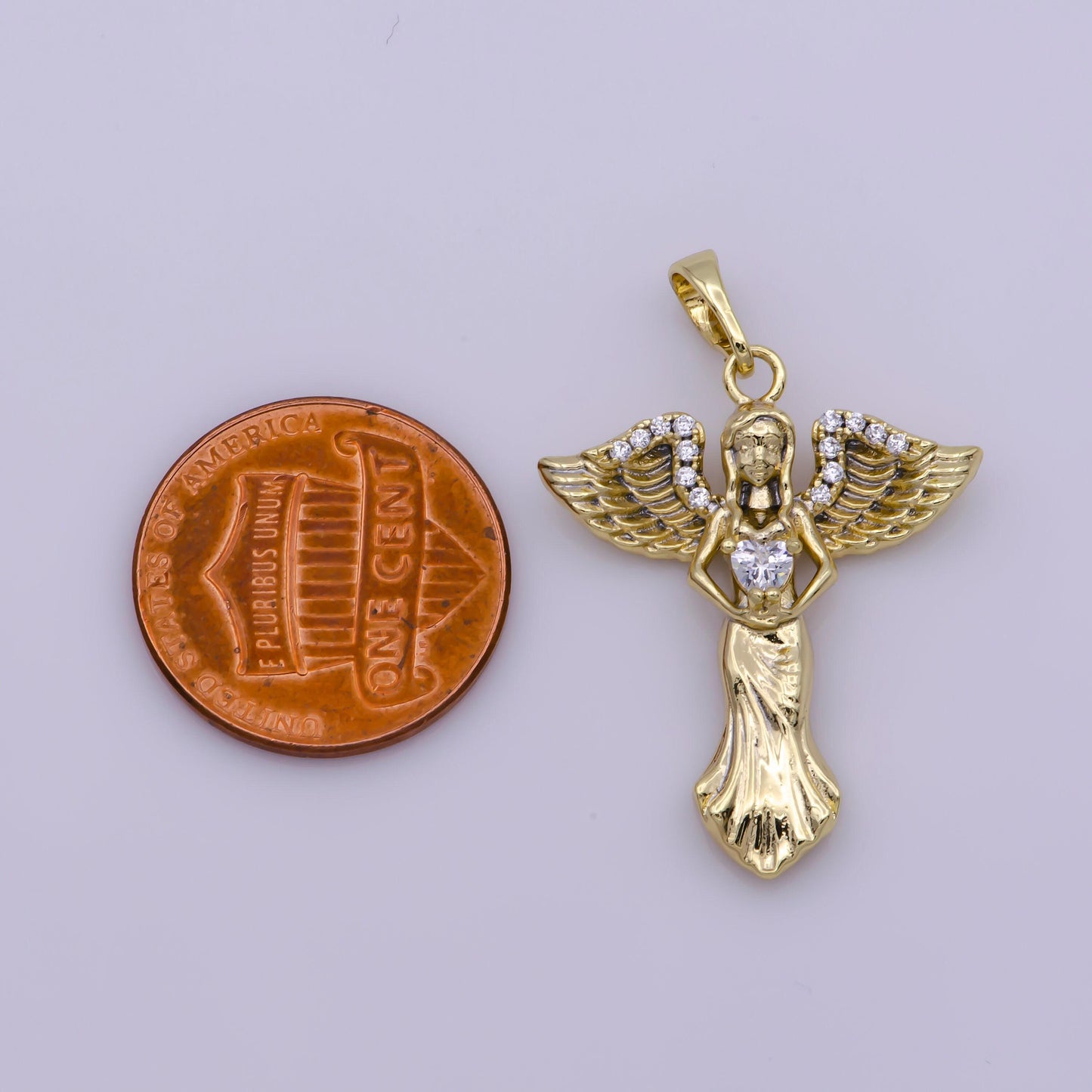 14k gold filled guardian angel charm pendant for necklace earring bracelet component