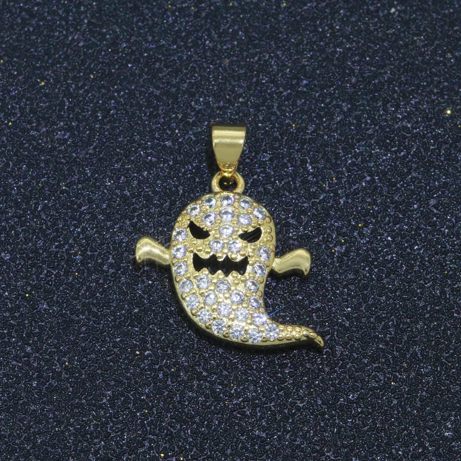 Ghost charm for scary jewelry designs halloween keepsakes gold filled for minimalist jewelry earring bracelet necklace supply n-1327