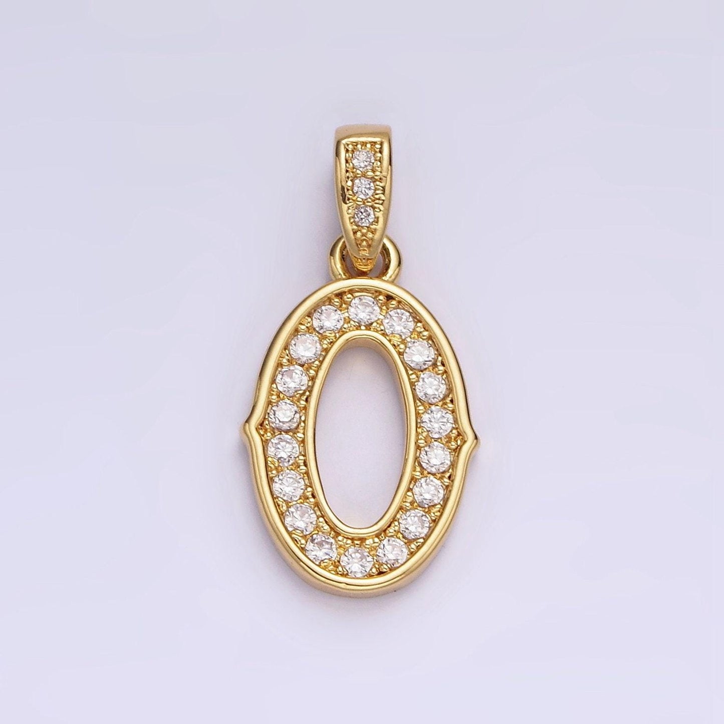 14k gold filled 0-9 edged number clear micro paved cz pendant lucky number age birthday pendant | n1223 - n1232