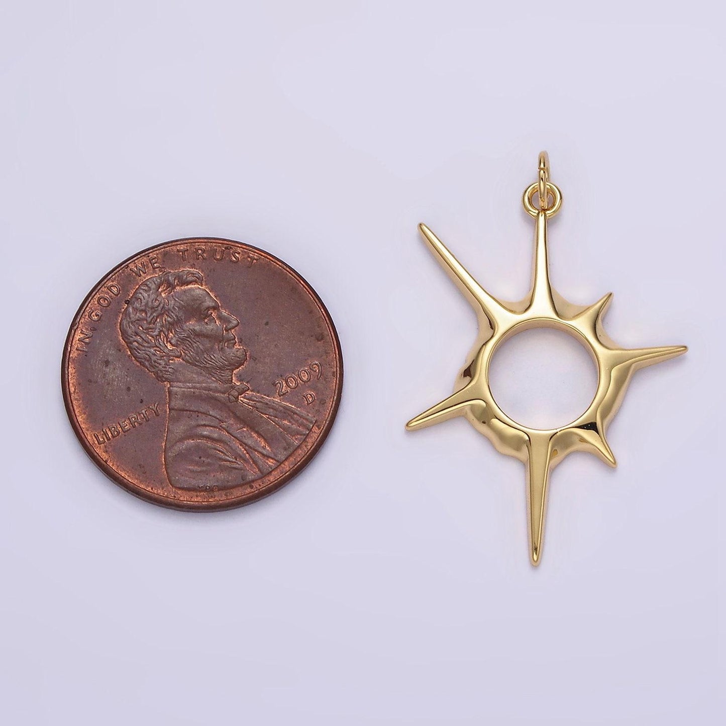 14k gold filled 20mm, 30mm open abstract celestial sun ray charm in gold & silver | n1116 n1117, n1108 n1109